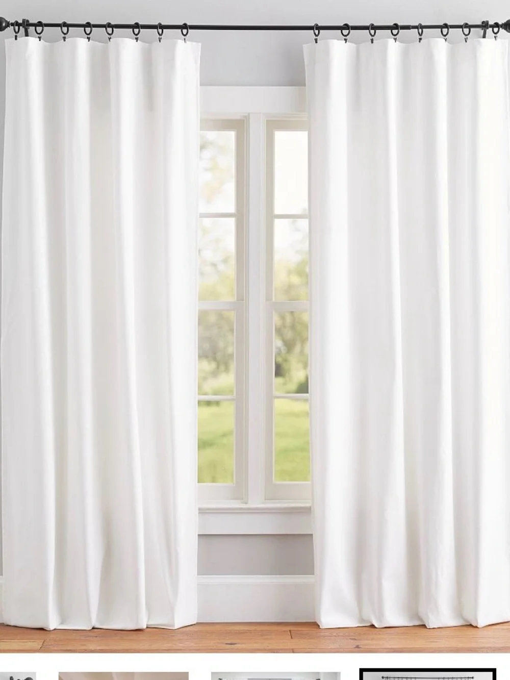 Pottery Barn white curtains. 2 in 1 pole top Broadway 50x84 NWT
